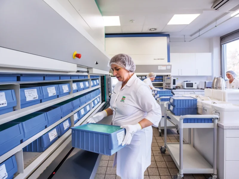 Il colosso del FoodBeverage Knorr sceglie i magazzini rotanti Hanel e aumenta l'ergonomia